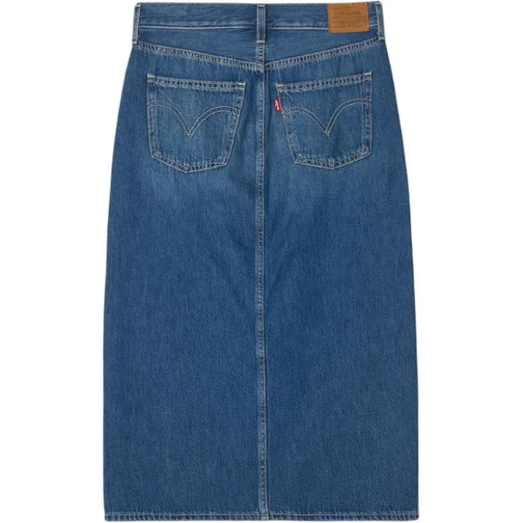 Джинсовая длинная юбка Levi's женская Levis, Medium Blue — фото 3
