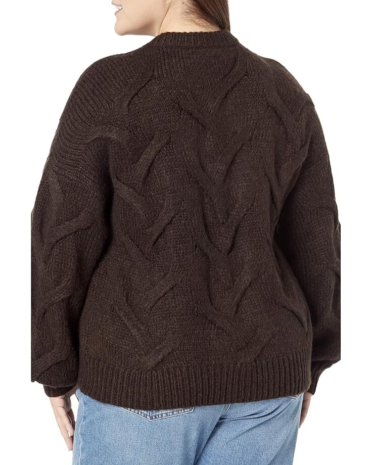

Свитер Madewell Plus Aviva Cable Cardigan, цвет Heather Bark