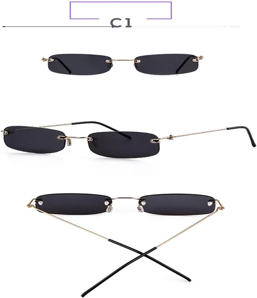 

Маленькие оранжевые солнцезащитные очки без оправы, прямоугольной формы, для мужчин и женщин. Узкие солнцезащитные очки без оправы с тонировкой JWMSXYQR, 04