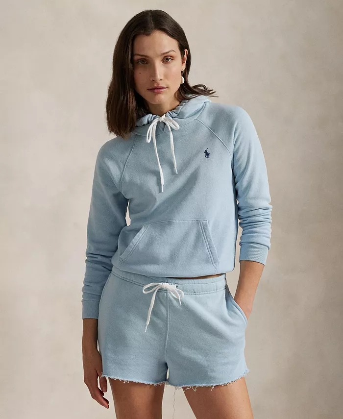 

Женская худи из флиса укороченного кроя Polo Ralph Lauren, синий