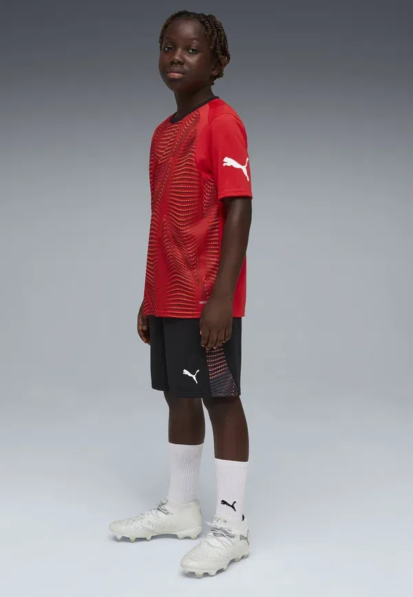 Шорты Puma Individualfinal, серо-мятный с красным неоновым отливом