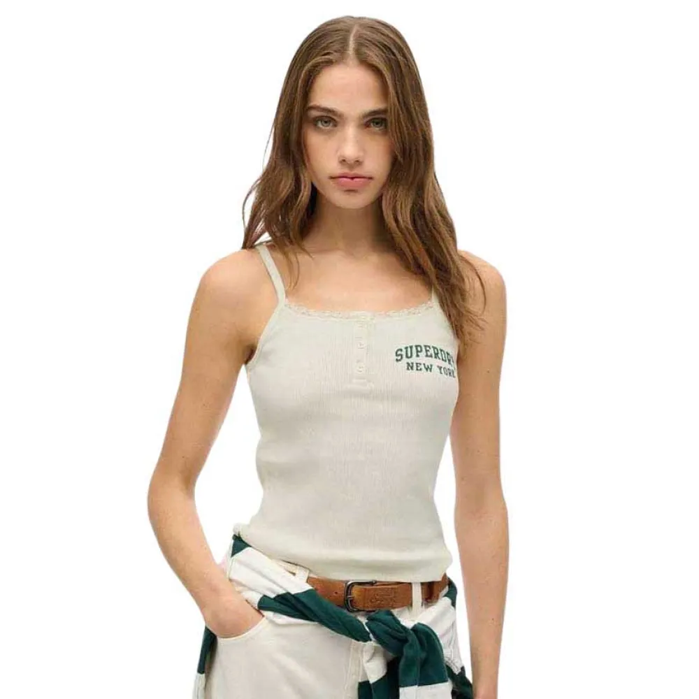 

Футболка без рукавов Superdry Ath Ess Graphic, бежевый