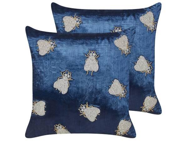 

Декоративная подушка Beliani PENTAS 2 шт, 45x45x45 см цвет blau/marineblau/silber