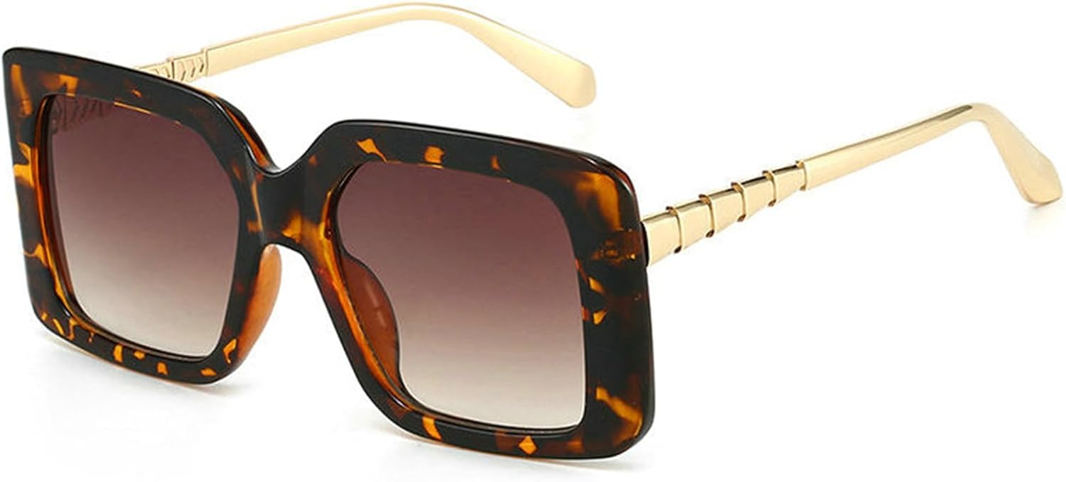 

COTIA 2025 Модные квадратные солнцезащитные очки для женщин и мужчин, увеличенного размера, с выразительным дизайном, стильные, для активного отдыха и путешествий, Leopard