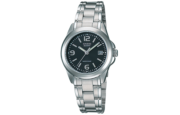 

CASIO Часы Women's Standard Series Silver Watch LTP-1215A-1A, Black Dial