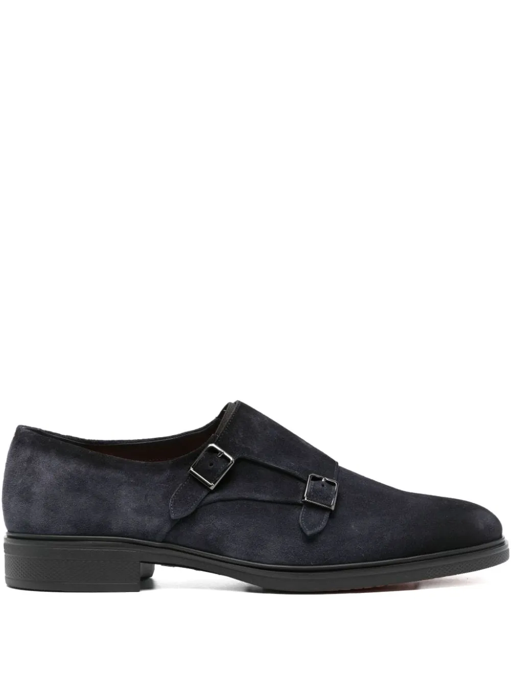 

Кожаные монки с двумя пряжками Santoni, черный