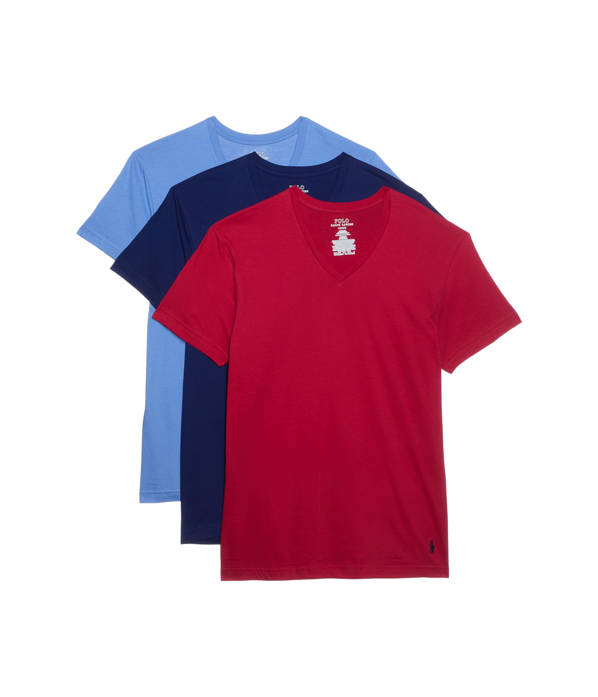 

Поло Polo Ralph Lauren Classic Fit V-neck Shirts, цвет Navy/Red/Blue