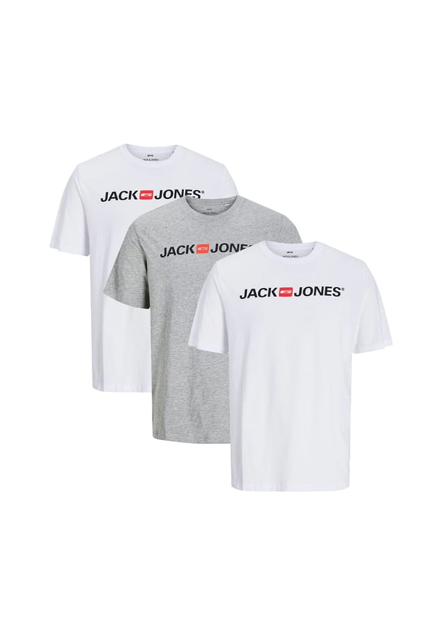 

Футболка 3 шт. в упаковке базовая Jack & Jones, мультиколор