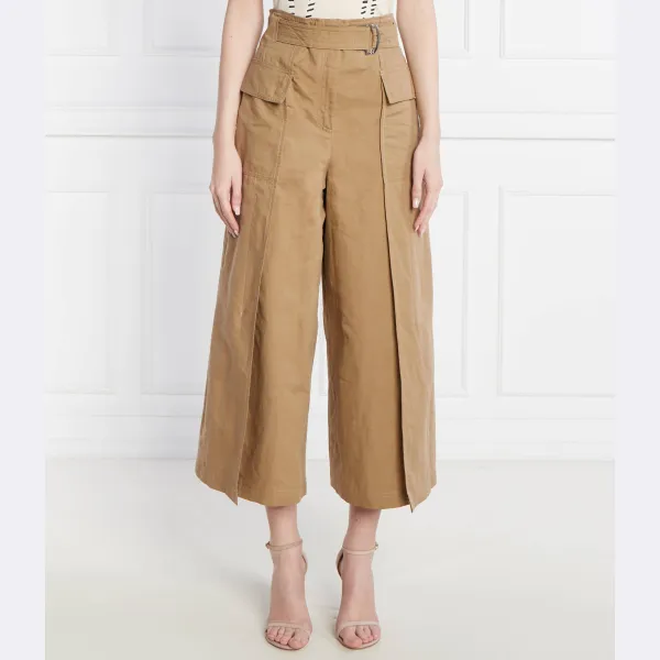 

Брюки-Клеш из пинида с добавлением белья Max Mara, бежевый