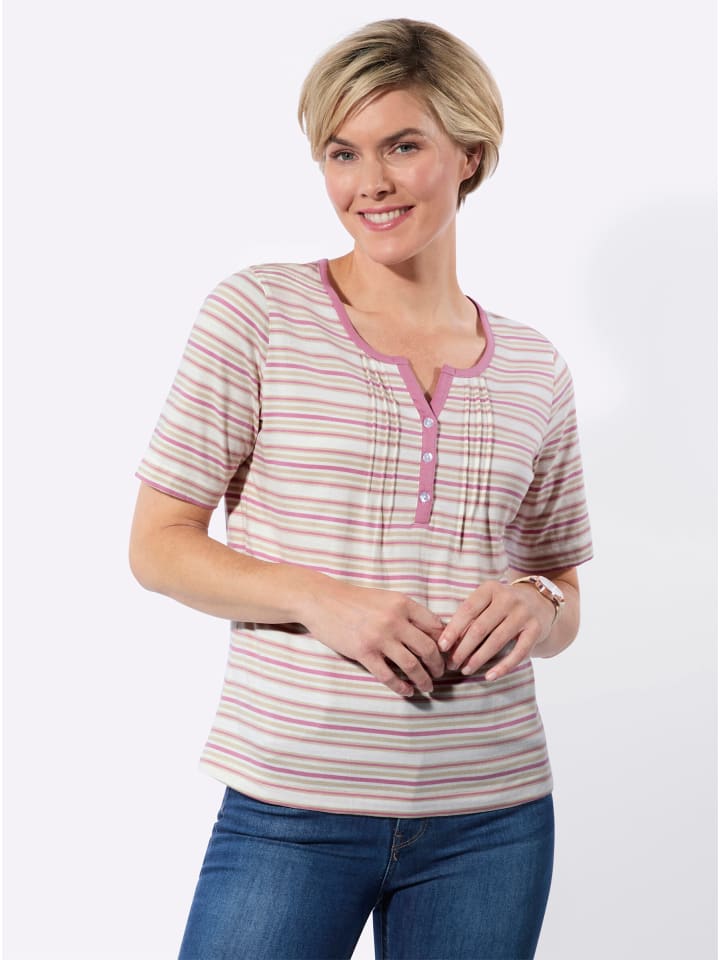 

Рубашка в полоску цвета экрю и пыльной розы WITT WEIDEN