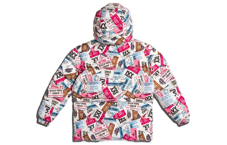 Куртка adidas originals x Ivy Park Letters Printed Sports Hooded Down Jacket Unisex Floral H18992 — фото 2