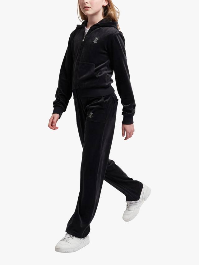 Детские спортивные брюки с пайетками и широкими штанинами Juicy Couture, Jet Black — фото 2