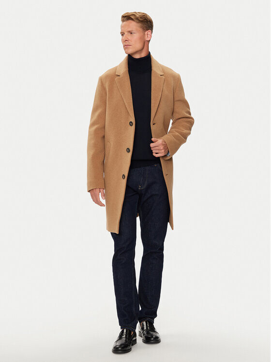 

Шерстяное пальто обычного кроя Tommy Hilfiger, бежевый