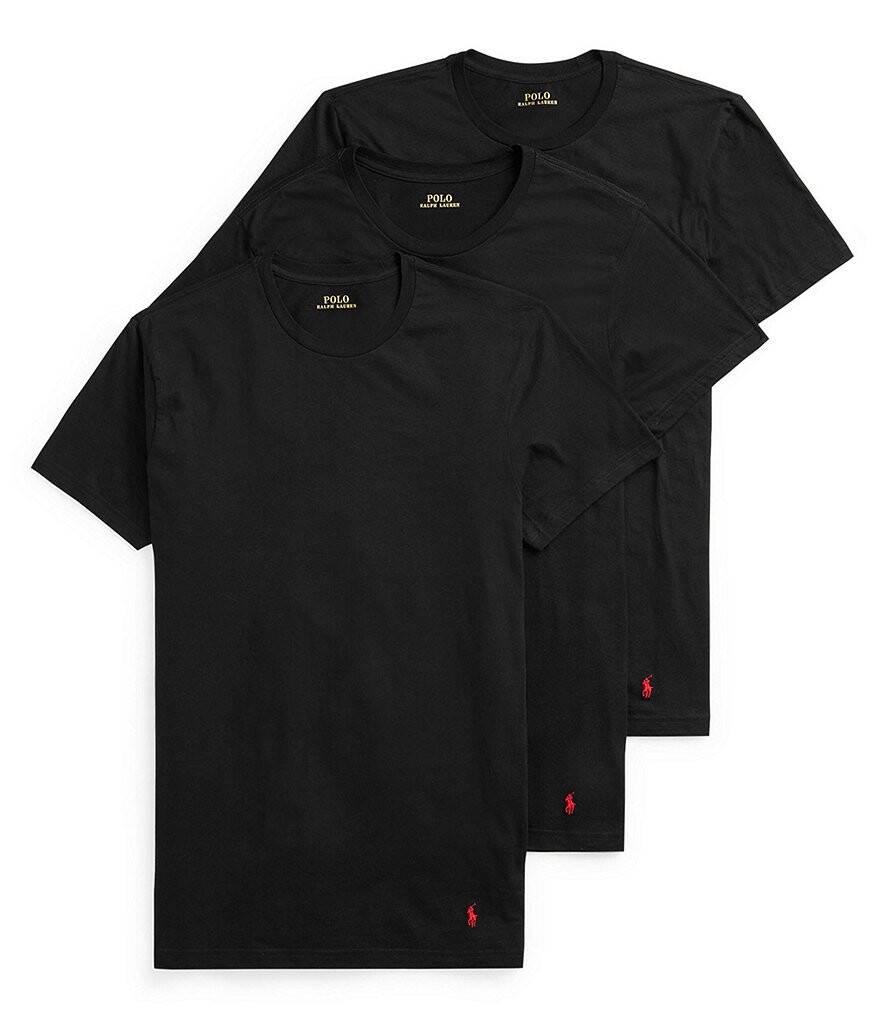 

Комплект из трех футболок классического кроя с круглым вырезом Polo Ralph Lauren Big & Tall, черный