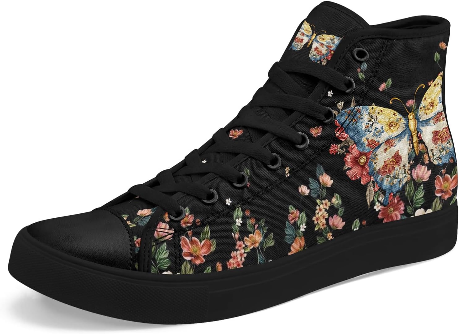 

Кроссовки на высокой подошве AWSOLE Fashion из канвы для мужчин и женщин, унисекс, с принтом пчелы, бабочки, луны и цветов, легкие повседневные обувь на плоской подошве, черный/розовый/голубой/бежевый/светло-голубой