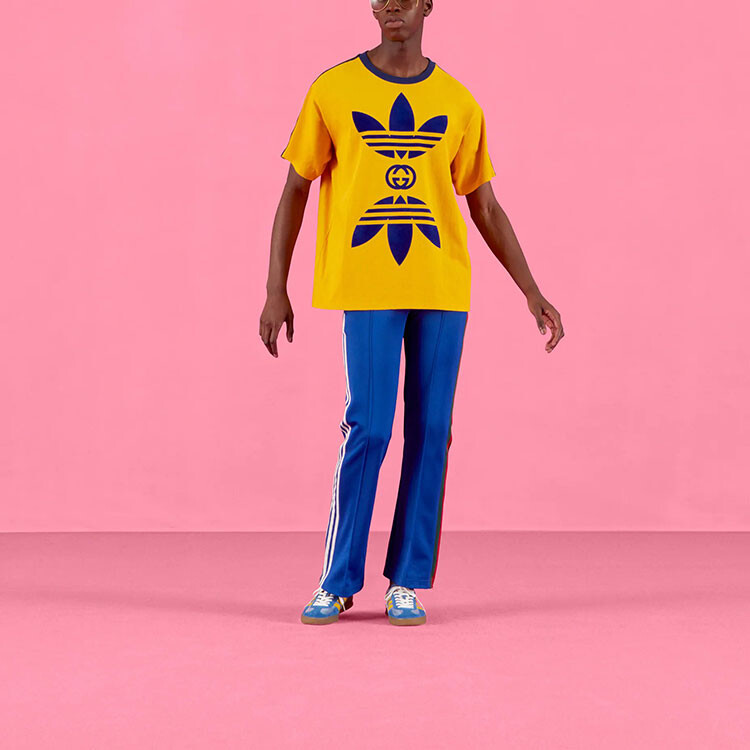 Футболка X Adidas Originals SS22 из хлопкового джерси желтая Gucci, желтый — фото 2