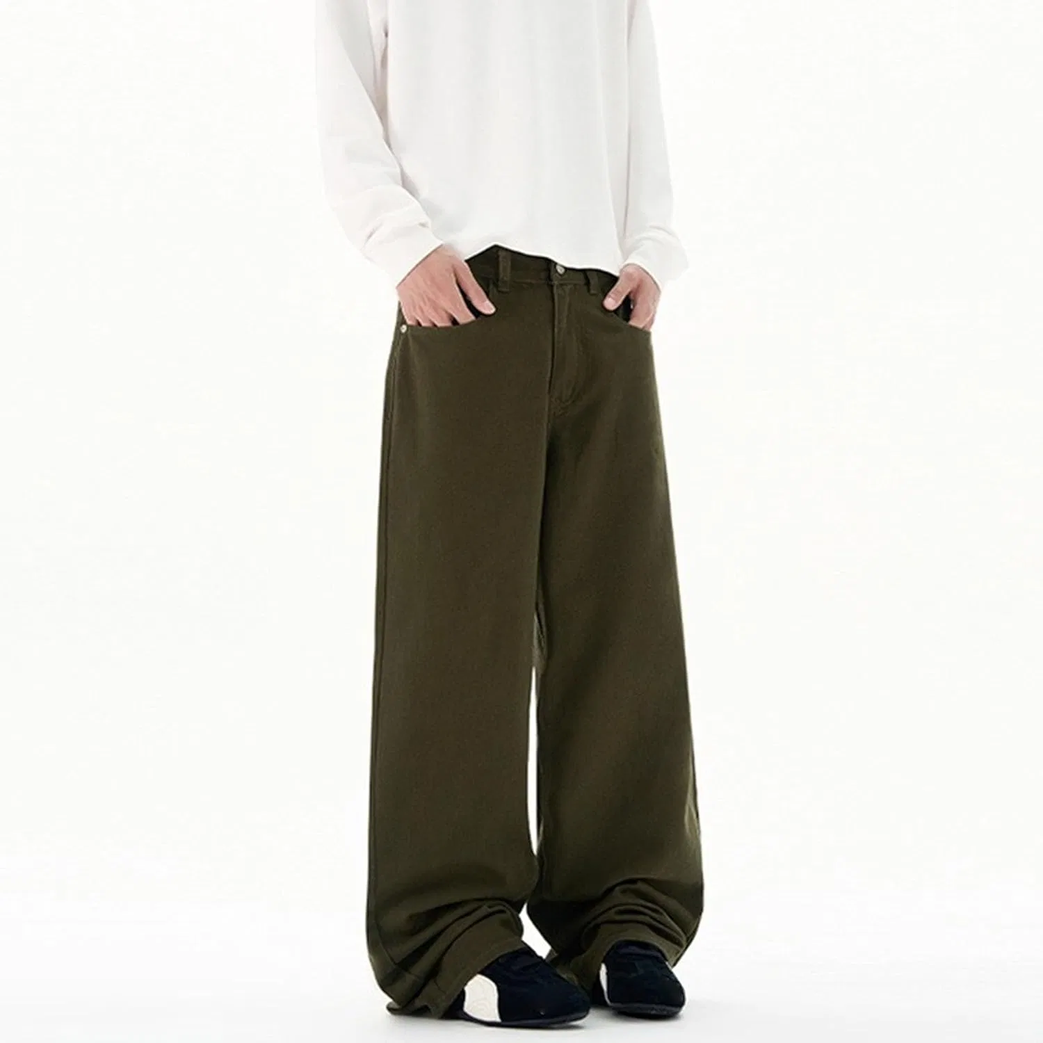Джинсы свободные Men's Hip Hop, Green — фото 2