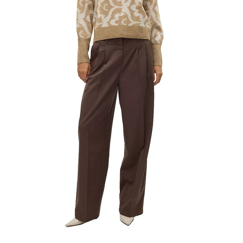 

Брюки Vero Moda Nila Wide Leg Fit Dad, коричневый