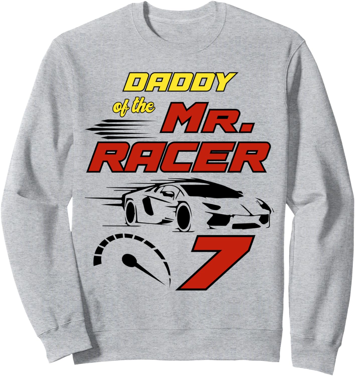 

Толстовка для вечеринки в честь 7-летия Папа мистера Гонщика в стиле гоночных автомобилей Family Look Racing Car Themed Decorations Gifts, серый