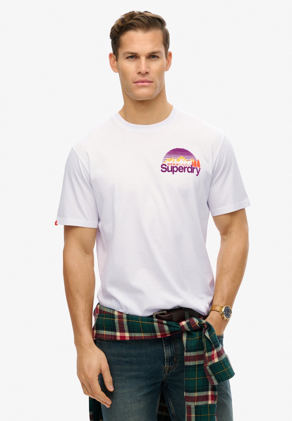 

Футболка с принтом CORE LOGO GREAT OUTDOORS CHEST Superdry, цвет Optic