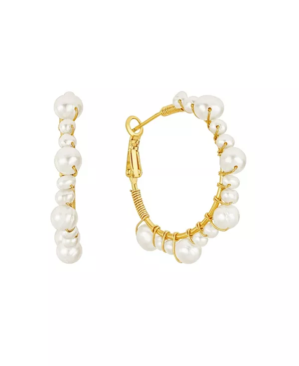 

Серьги-Кольца с жемчугом Marin Untamed Petals, gold