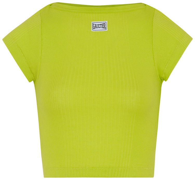 

Футболка Jean Paul Gaultier Cropped Baby Tee 'Lime', зеленый