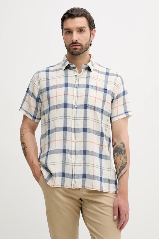 

Льняная рубашка CROFT Barbour, синий
