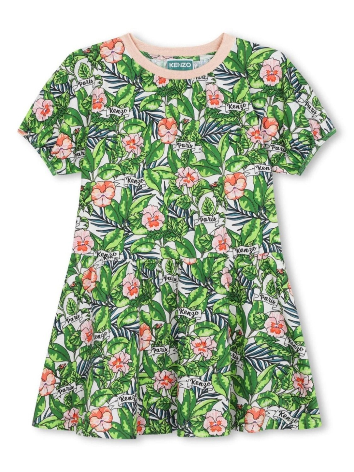 

Kenzo Kids платье с цветочным принтом, зеленый