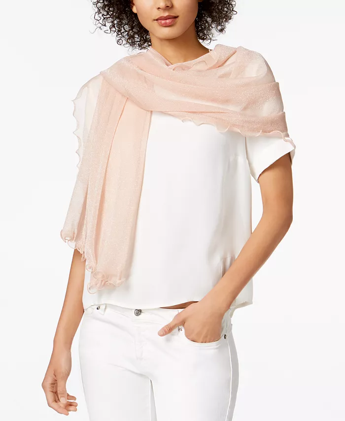 

Вечерняя накидка с металлизированной отделкой и рюшами I.N.C. International Concepts, розовый