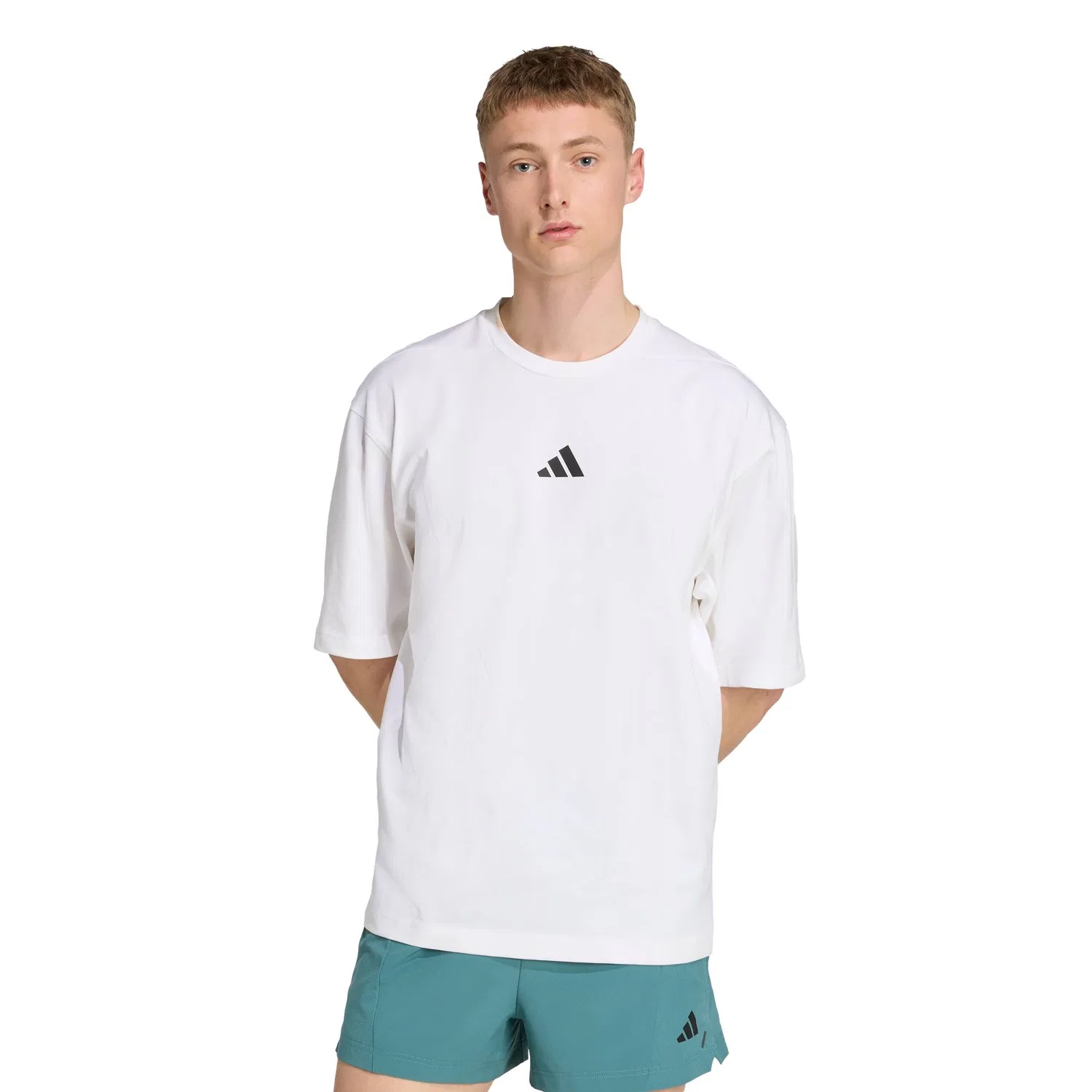 Футболка оверсайз, для тренировок, PrimeLift Adidas, белый — фото 4