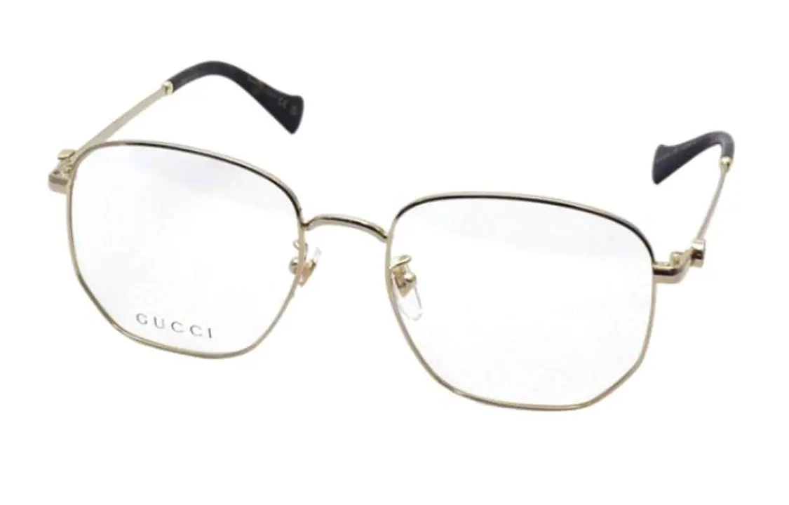 

Оправа Gucci Unisex в форме многоугольника, черный / золотой