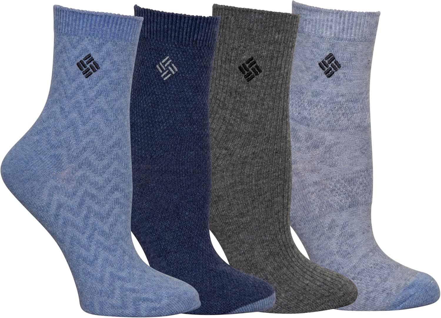 

Columbia женские текстурированные носки-гольфы 4 пары, Eve/C.Navy/Htr Grey/Whisper