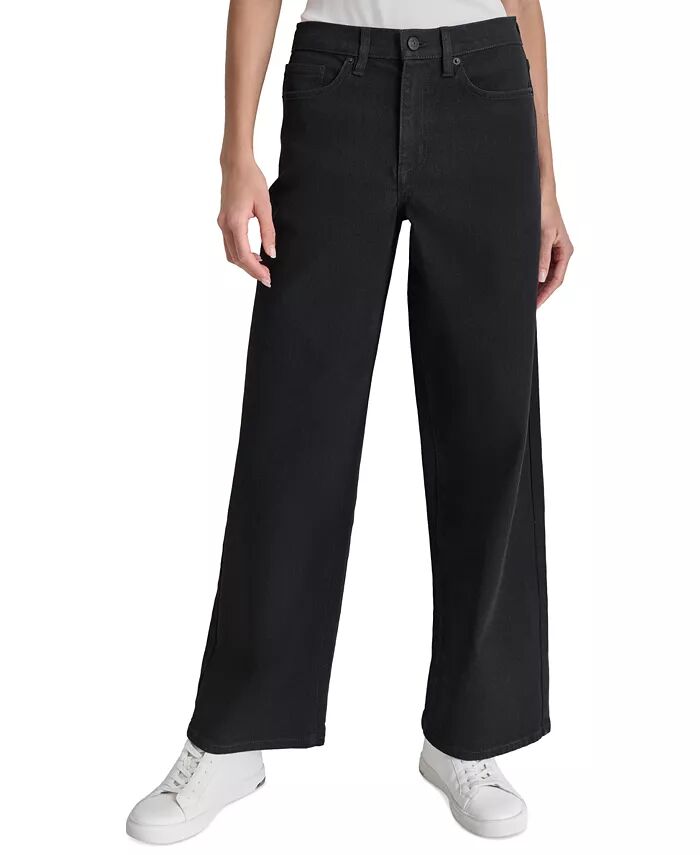 

Женские джинсы с высокой посадкой и широкими штанинами DKNY Jeans, синий