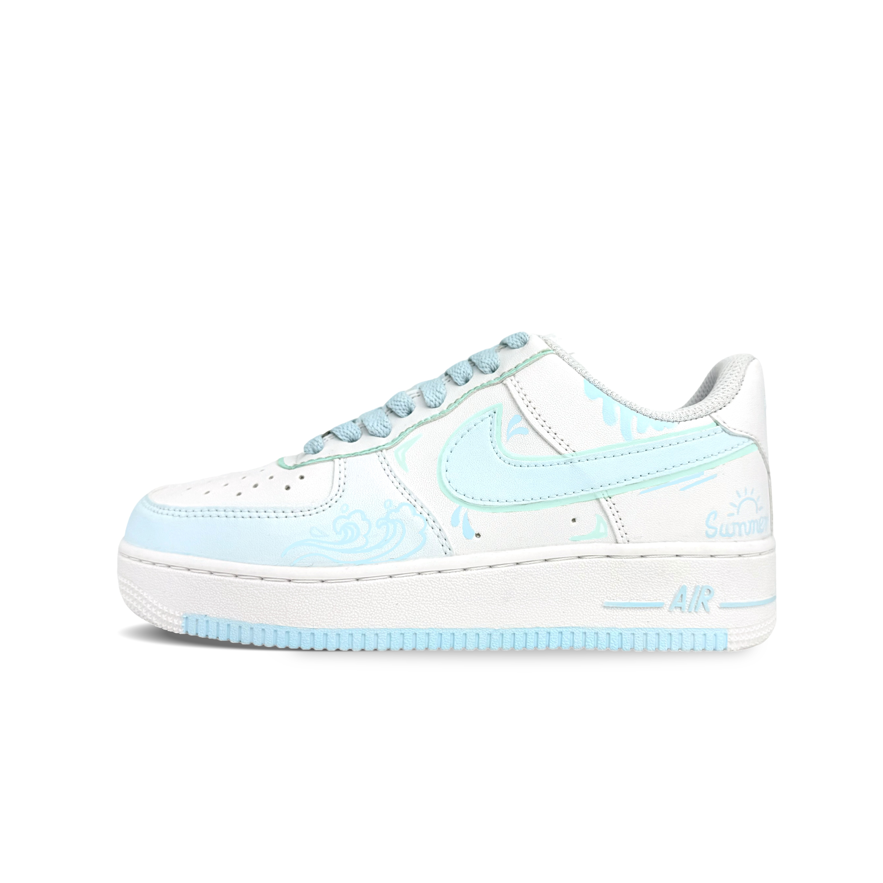 

Nike Детские кроссовки для скейтбординга Air Force 1 Low Top, синие, белые, для подростков
