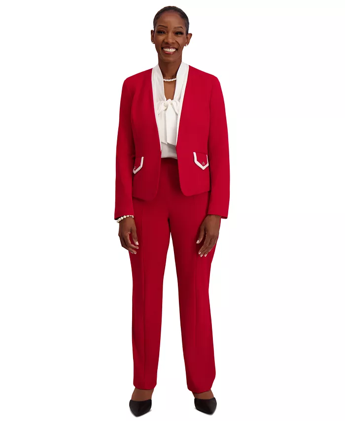 

Куртка без воротника с каркасом, обычная и длинная Kasper, красный