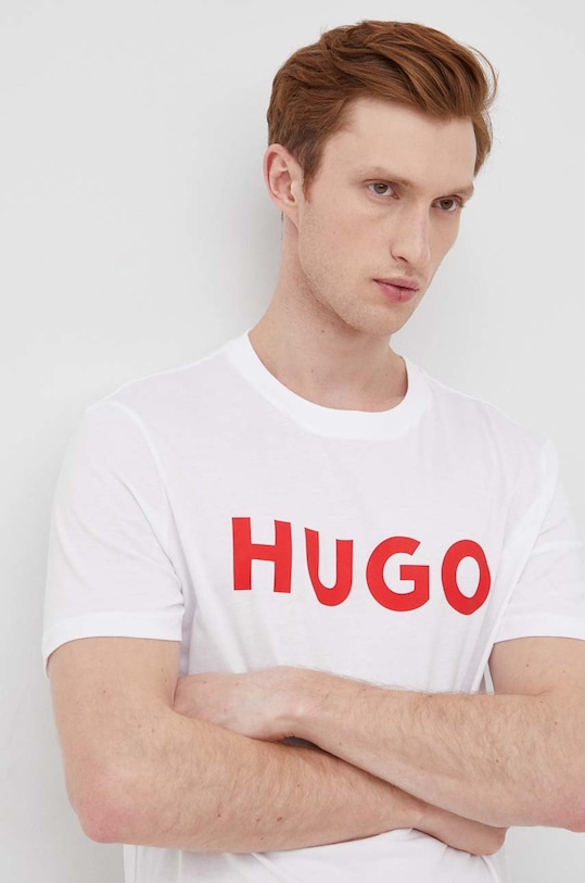 

Хлопковая футболка Hugo, белый