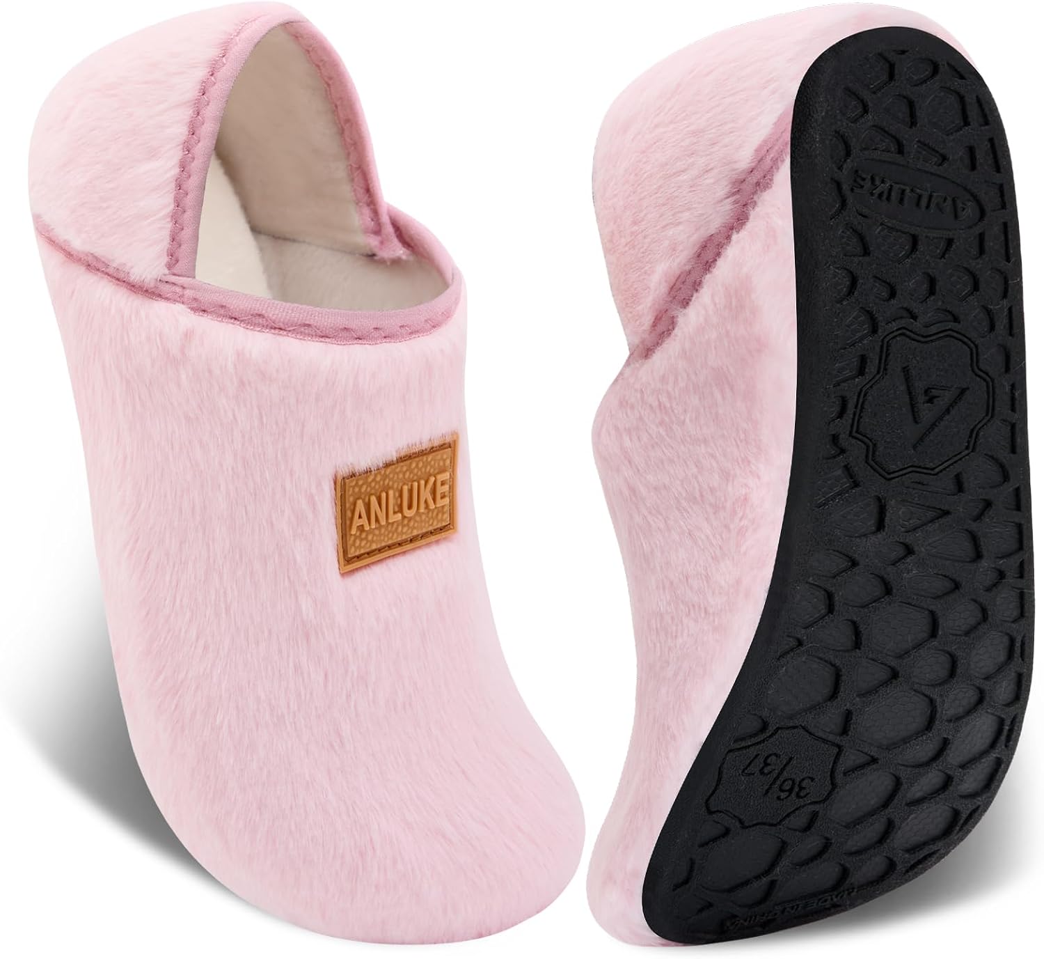 

Домашние тапочки ANLUKE для женщин и мужчин с резиновой подошвой, мягкие и легкие, для дома и улицы, розовый