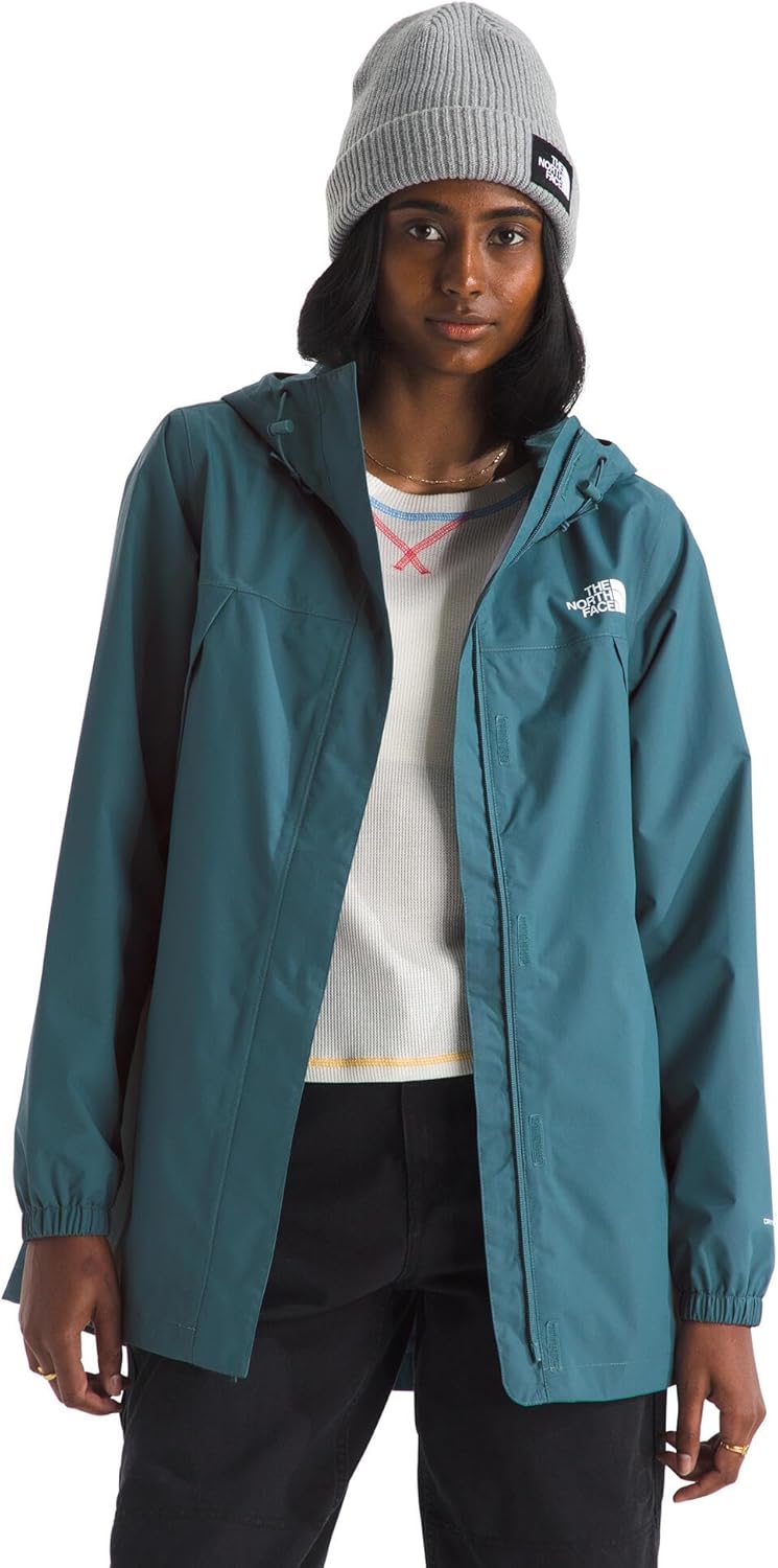 

THE NORTH FACE Женская куртка Antora Rain Parka с водонепроницаемым дышащим материалом, герметичными швами, регулируемым капюшоном и карманами на молнии, Space