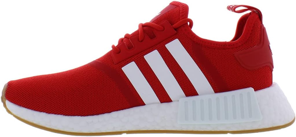 Мужские кроссовки Adidas NMD R1 на шнуровке для повседневной носки - красные, красный — фото 4