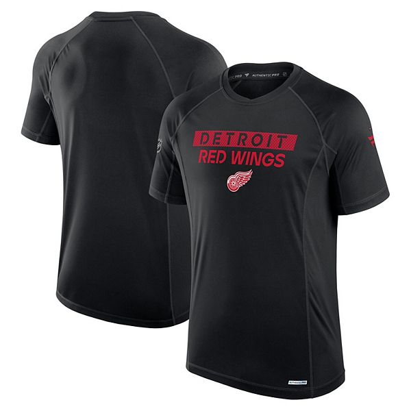 

Мужская черная футболка detroit red wings authentic pro rink tech Fanatics