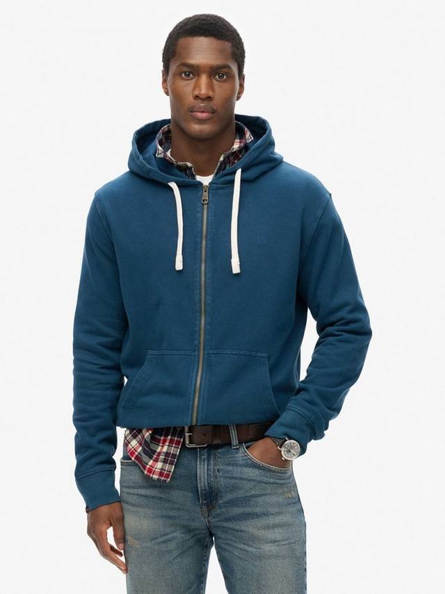

Классическая незаменимая толстовка на молнии Superdry, цвет Insignia Blue