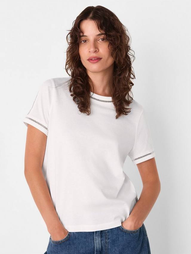 

Футболка с отделкой в стиле Broderie Whistles, White