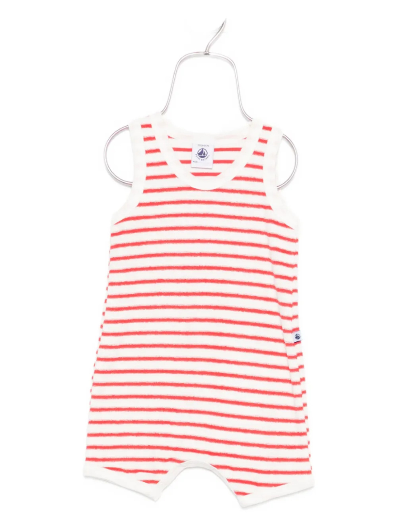 

Комбинезон без рукавов в полоску Petit Bateau, белый
