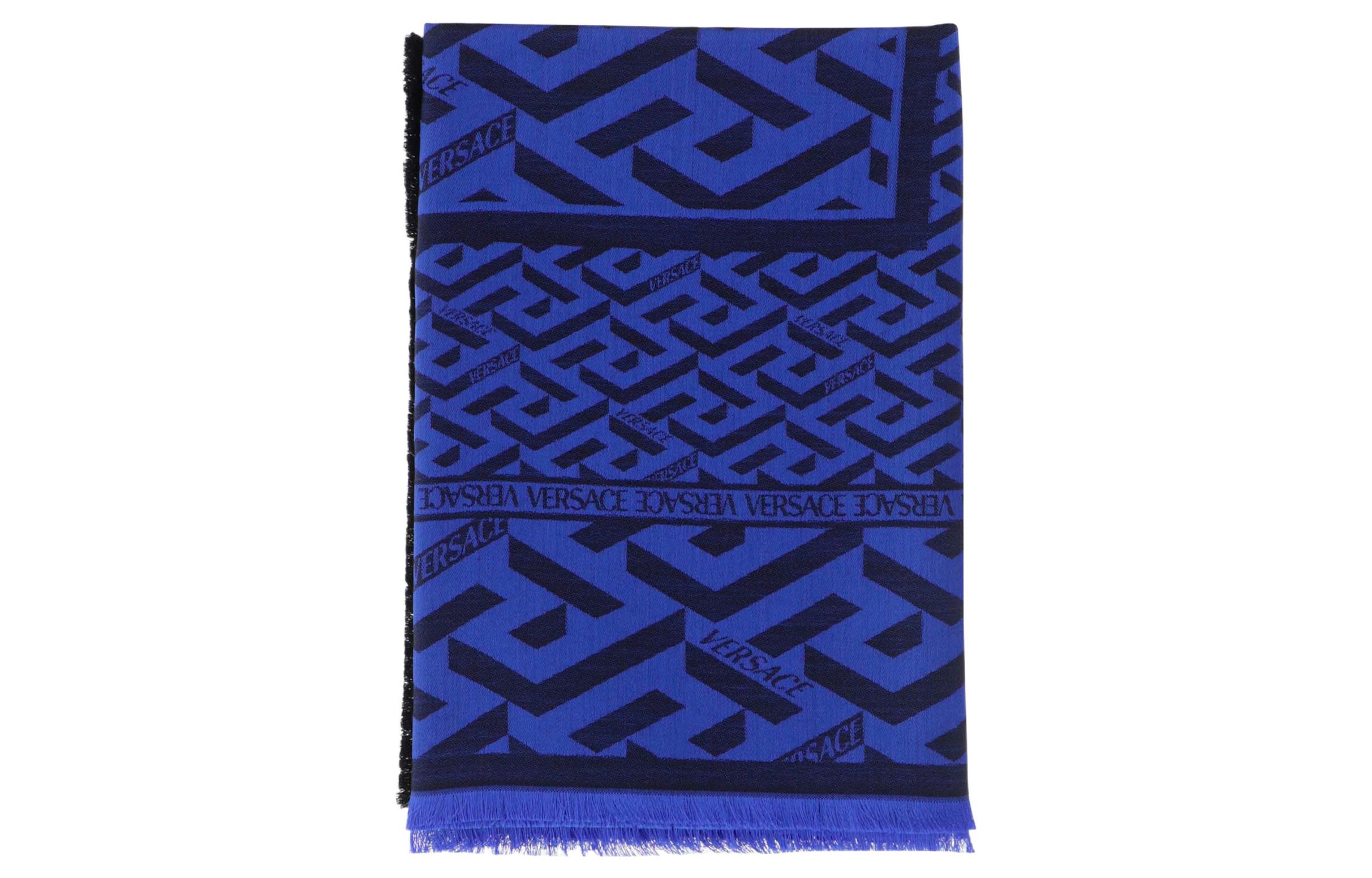 

Вязаный шарф унисекс синий VERSACE
