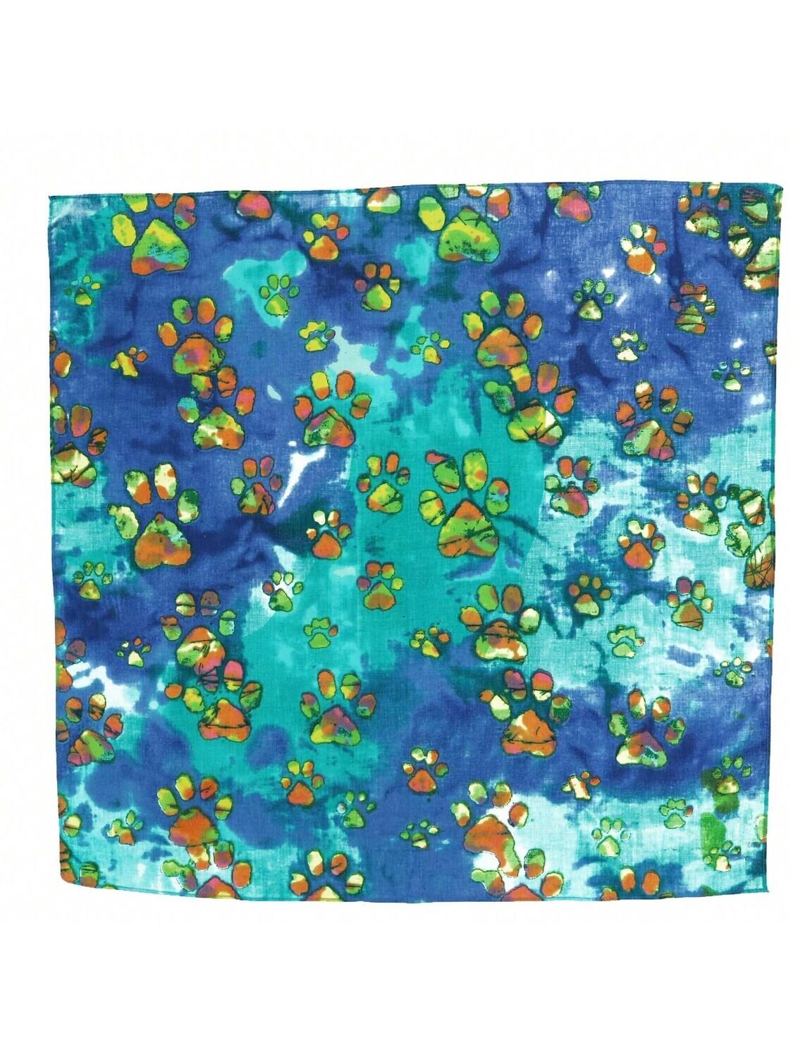 

Бандана CTM Batik Paws с принтом собаки, синий