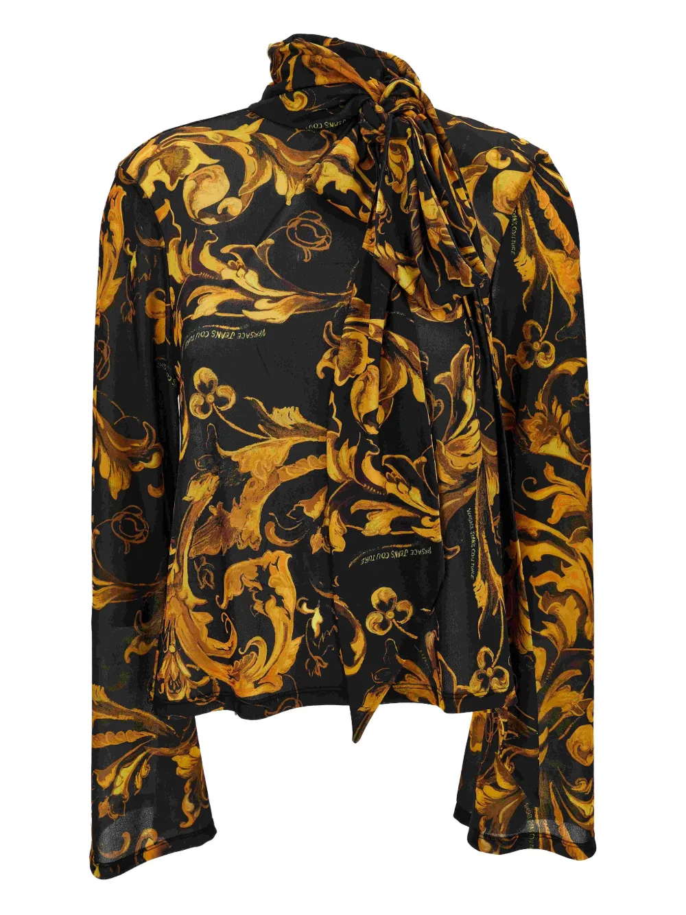 

Топ с завязками и принтом Baroque Versace Jeans Couture, черный
