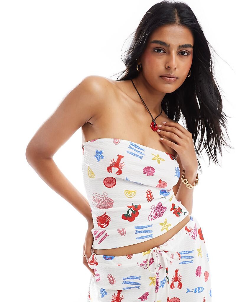

Структурированный топ с открытыми плечами ASOS DESIGN летнего фуд-корона