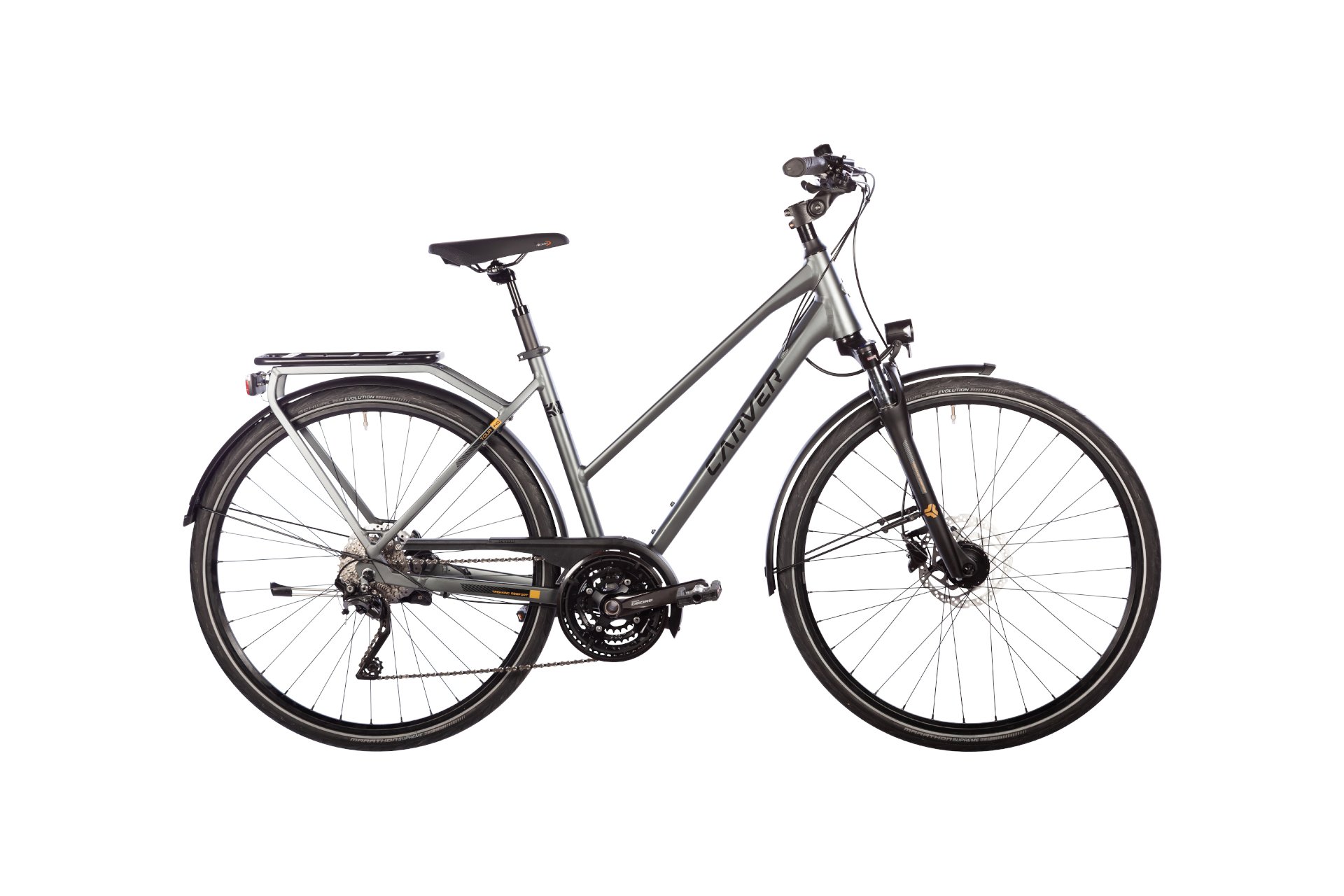 

Трекинговый велосипед Carver Tour 140 30s - 28 дюймов - trapez, grau | darkanthracite black gold