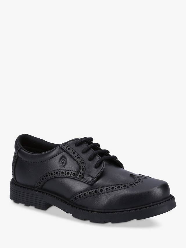 Детские школьные ботинки Jacob Senior на шнуровках из кожи Hush Puppies, Black — фото 2