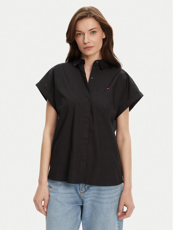 

Свободная рубашка WW0WW45897 Tommy Hilfiger, черный